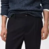 Pantalon en flanelle à pinces, coupe droite Pantalon en flanelle à pinces, coupe droite