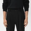 Pantalon en flanelle à pinces, coupe droite Pantalon en flanelle à pinces, coupe droite