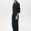 Pantalon en flanelle à pinces, coupe droite Pantalon en flanelle à pinces, coupe droite