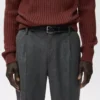 Pantalon en flanelle à pinces, coupe droite Pantalon en flanelle à pinces, coupe droite