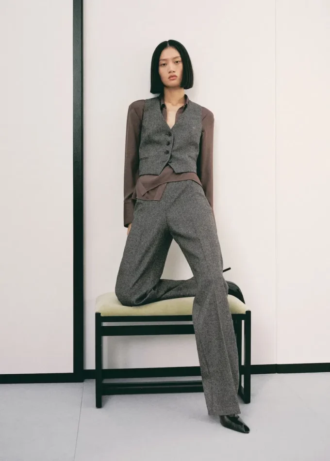 Pantalon en laine mouchetée Pantalon en laine mouchetée