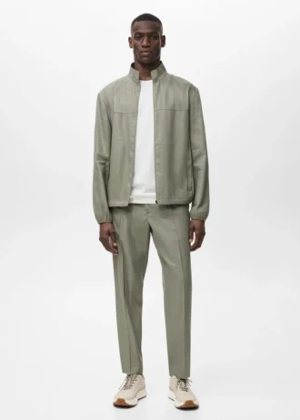 Pantalon en lin plissé