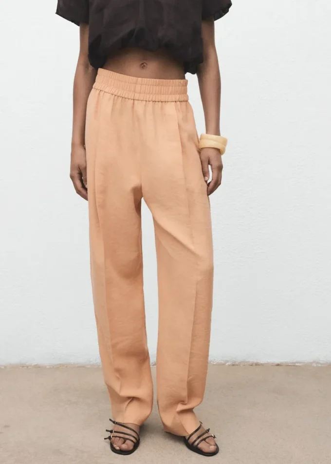 Pantalon en lyocell avec taille élastique Pantalon en lyocell avec taille élastique