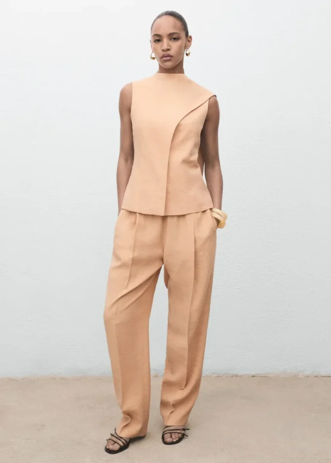 Pantalon en lyocell avec taille élastique Pantalon en lyocell avec taille élastique