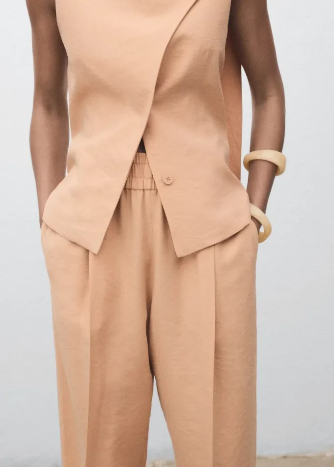 Pantalon en lyocell avec taille élastique Pantalon en lyocell avec taille élastique