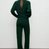 Pantalon en maille avec détails cousus Pantalon en maille avec détails cousus