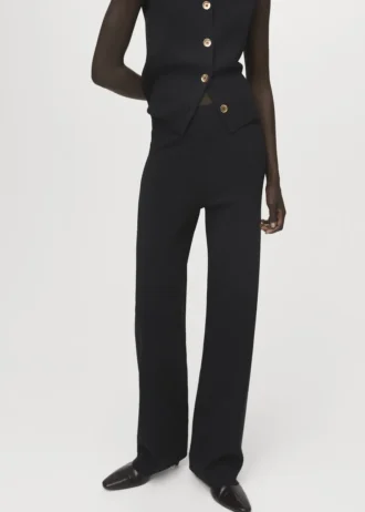 Pantalon en maille avec taille élastiquée