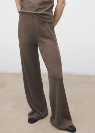 Pantalon en maille avec taille élastiquée