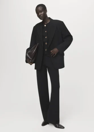 Pantalon en maille avec taille élastiquée
