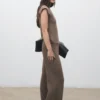 Pantalon en maille avec taille élastiquée Pantalon en maille avec taille élastiquée