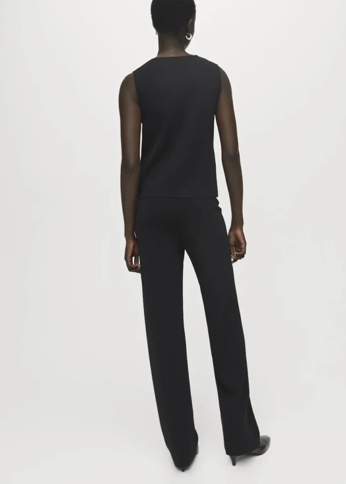 Pantalon en maille avec taille élastiquée Pantalon en maille avec taille élastiquée