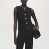 Pantalon en maille avec taille élastiquée Pantalon en maille avec taille élastiquée