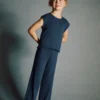 Pantalon en maille côtelée