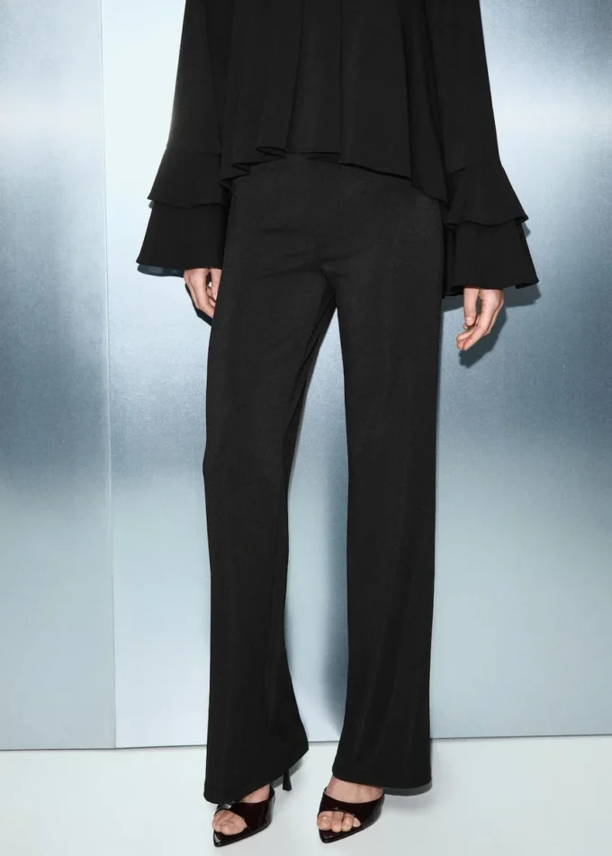 Pantalon en maille fine avec taille élastique Pantalon en maille fine avec taille élastique