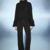 Pantalon en maille fine avec taille élastique Pantalon en maille fine avec taille élastique