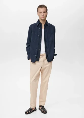 Pantalon en popeline de coton