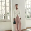 Pantalon en satin effet froissé Pantalon en satin effet froissé