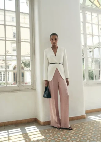 Pantalon en satin effet froissé