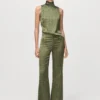 Pantalon en satin à imprimé géométrique Pantalon en satin à imprimé géométrique