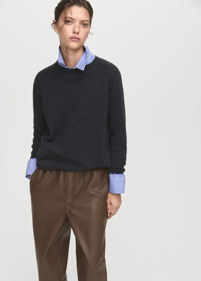 Pantalon en simili cuir avec taille élastique Pantalon en simili cuir avec taille élastique