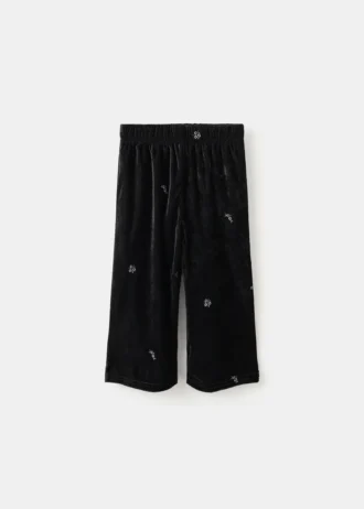 Pantalon en velours brodé
