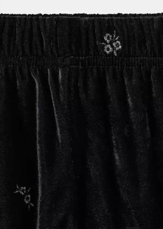 Pantalon en velours brodé