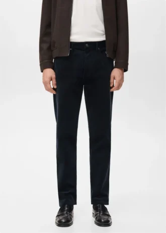 Pantalon en velours côtelé coupe classique