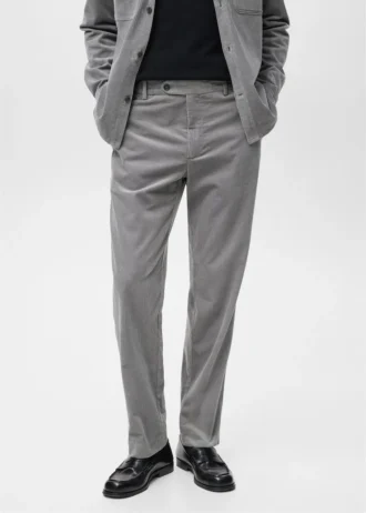 Pantalon en velours côtelé coupe classique
