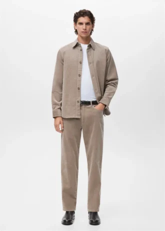 Pantalon en velours côtelé coupe classique