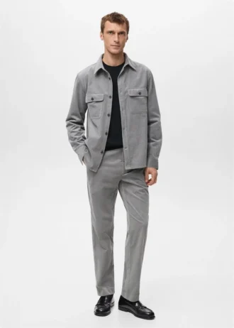 Pantalon en velours côtelé coupe classique