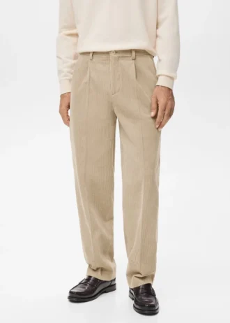 Pantalon en velours côtelé coupe classique