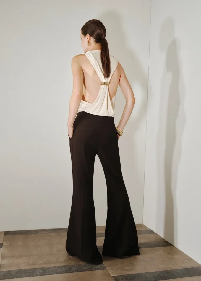 Pantalon fluide à fentes latérales Pantalon fluide à fentes latérales