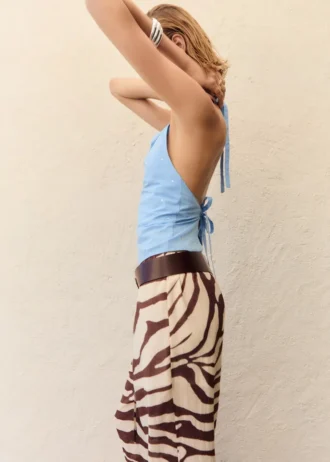 Pantalon fluide imprimé zèbre