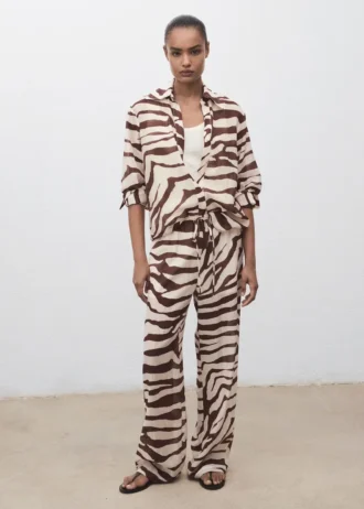 Pantalon fluide imprimé zèbre