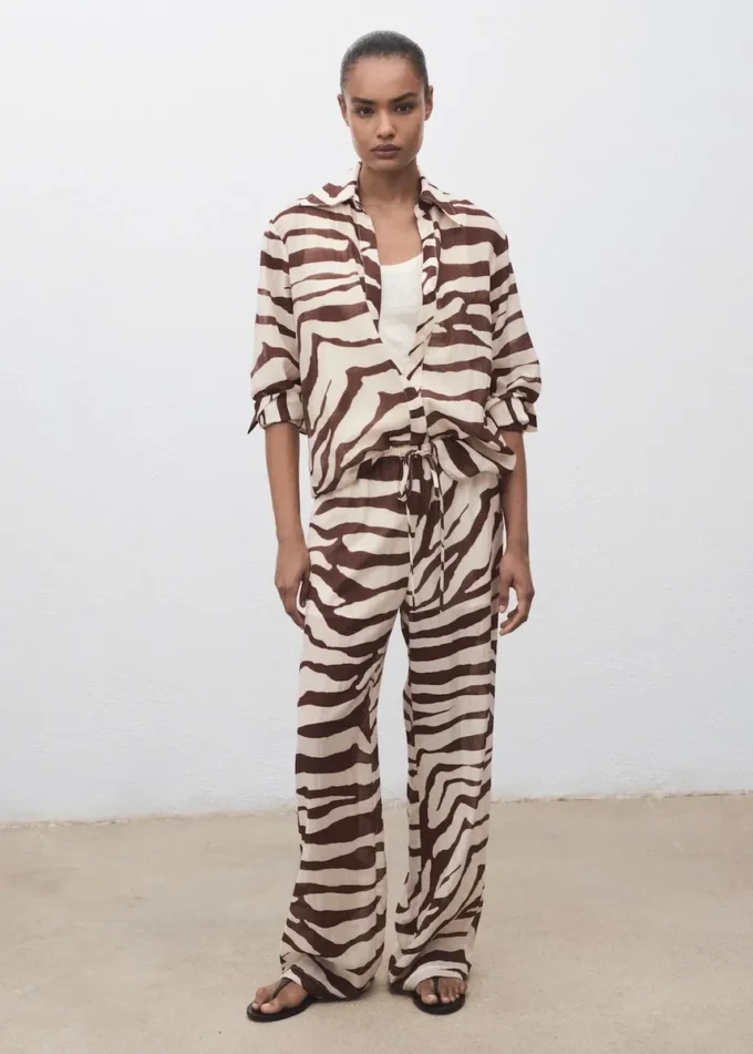 Pantalon fluide imprimé zèbre Pantalon fluide imprimé zèbre