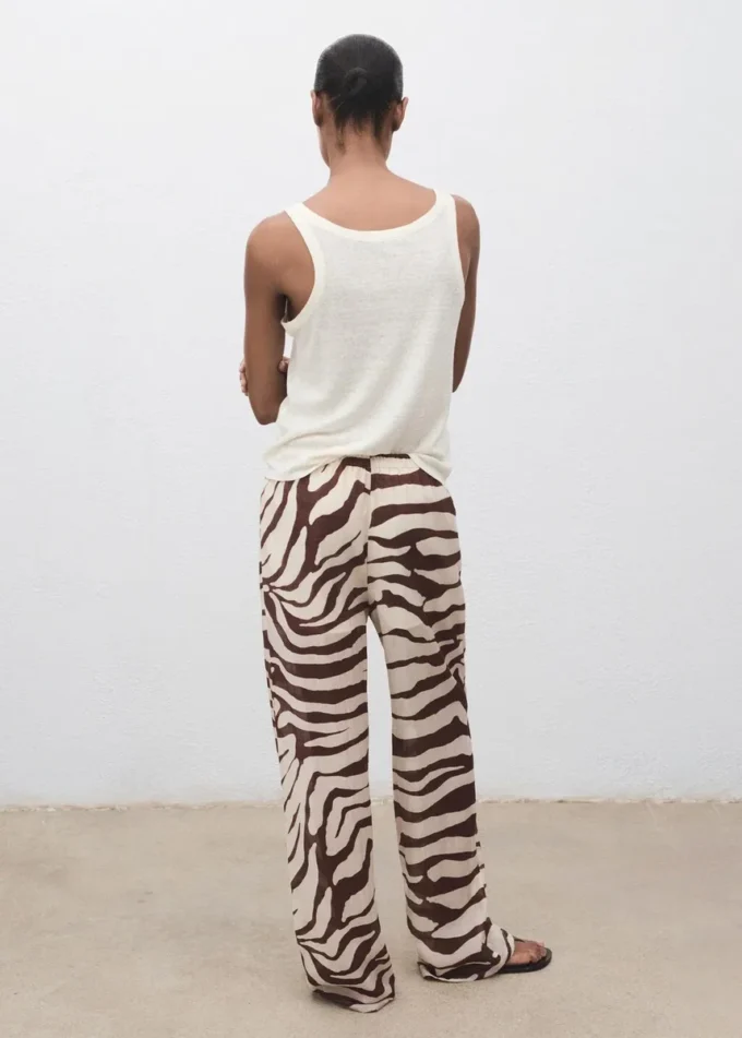 Pantalon fluide imprimé zèbre Pantalon fluide imprimé zèbre