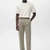 Pantalon fluide à jambes droites et plis Pantalon fluide à jambes droites et plis