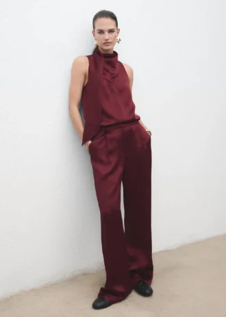 Pantalon large en satin