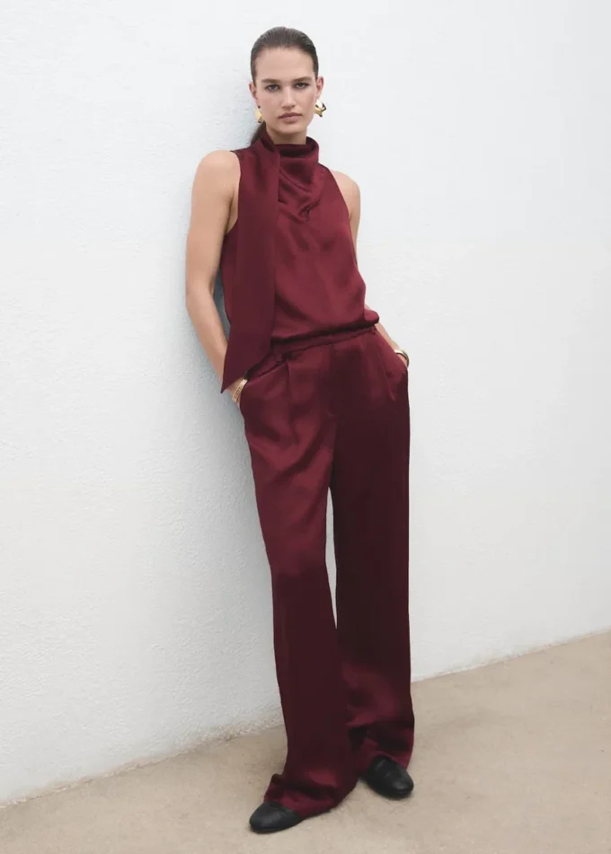 Pantalon large en satin Pantalon large en satin