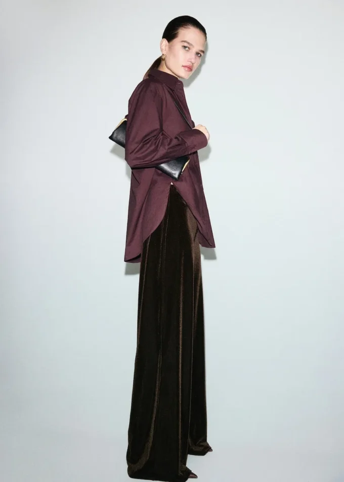 Pantalon large en velours Pantalon large en velours