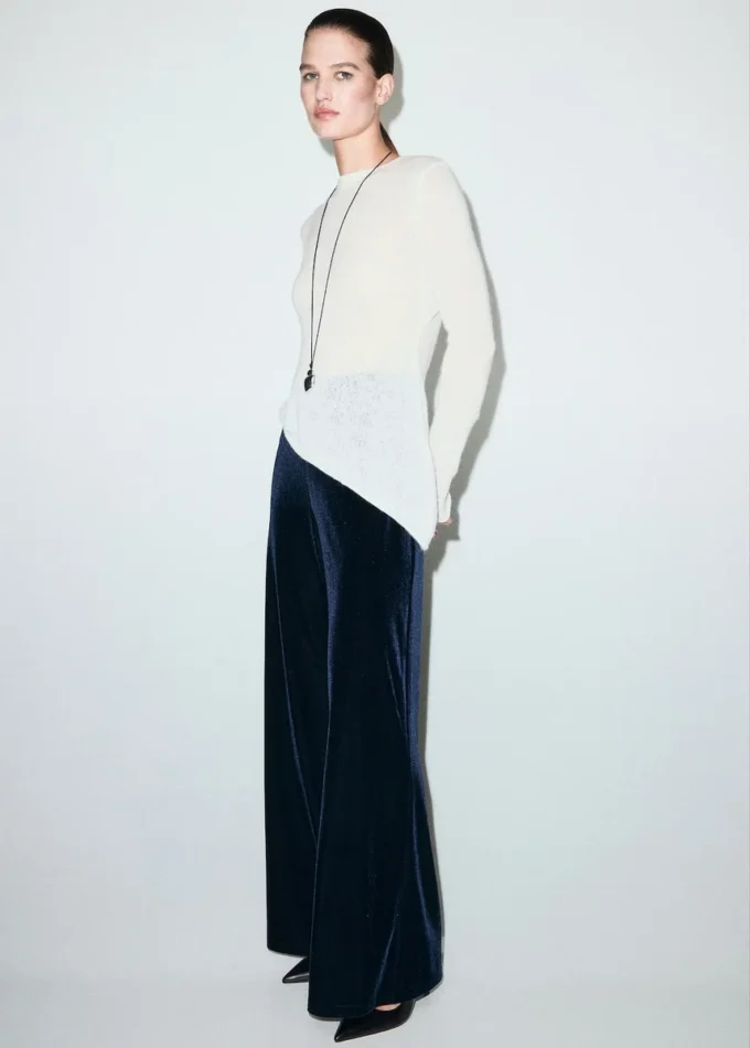 Pantalon large en velours Pantalon large en velours