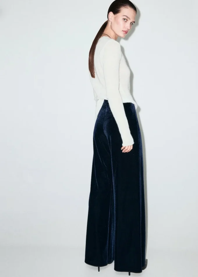 Pantalon large en velours Pantalon large en velours