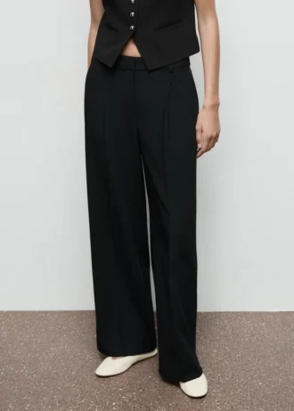 Pantalon large à plis