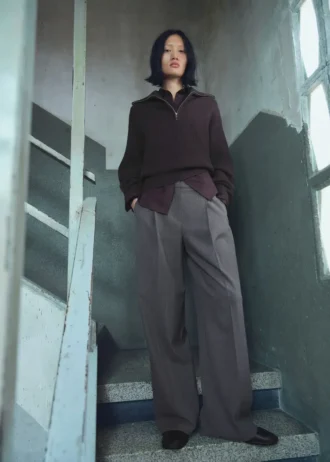 Pantalon large à plis