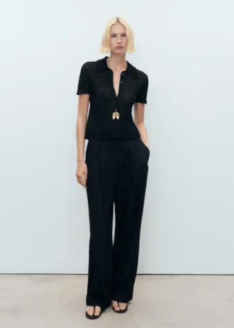 Pantalon large à plis