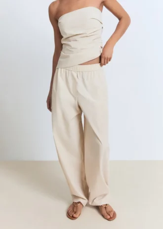 Pantalon paperbag en coton