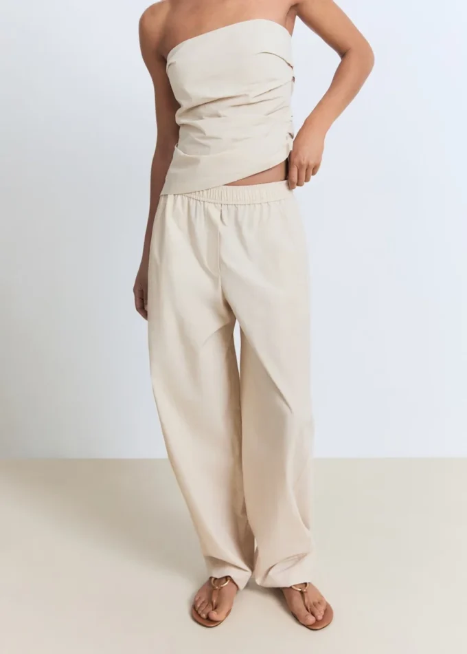 Pantalon paperbag en coton Pantalon paperbag en coton