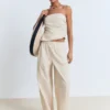 Pantalon paperbag en coton Pantalon paperbag en coton