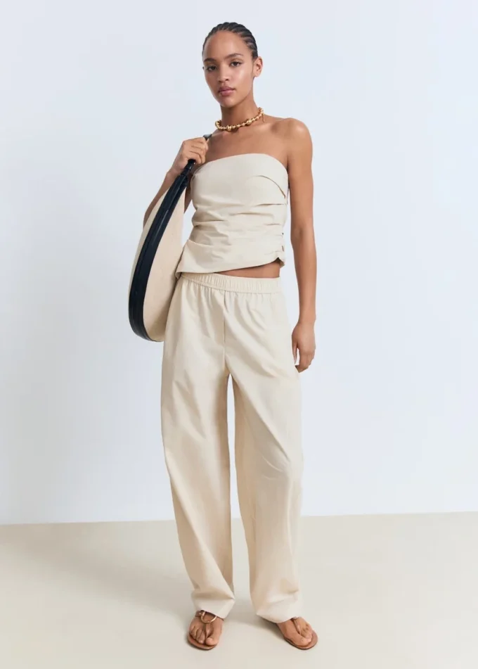 Pantalon paperbag en coton Pantalon paperbag en coton