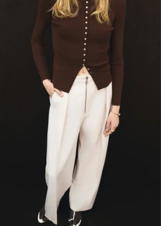 Pantalon à pinces avec fermeture à glissière